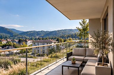 Balcony view — Architectural visualisation · Development concept